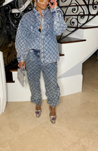 STITCHED DEMIN TOP - WASHED BLUE