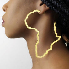 Africa Map Hoop Earrings